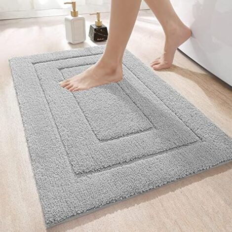 CSPARKV Non-Slip Bath Mat, Soft Microfiber Bathroom Mat, Water Absorbent Machine Washable, Extra Thick Shower Mat for Bathroom, 40 x 60 cm (1/4)