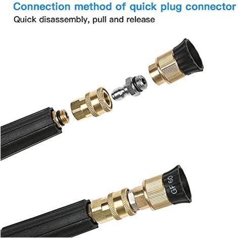 Pair Of High-Pressure Quick Connect Couplers 1/4" - 5000 PSI, Brass, For Pressure Washers