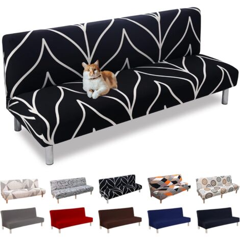 CSPARKV Sofa Cover Without Armrest 3 Seater Universal Stretch Sofa Cover Washable Sofa Cover for Sofa Bed Adjustable Sofa Protector Cover,Black Line (1/4)
