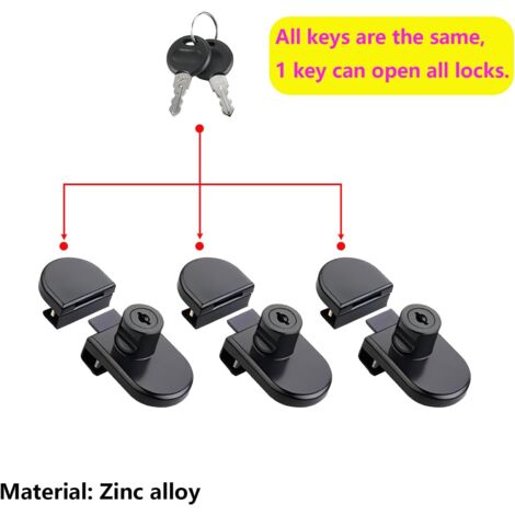CSPARKV 2 Pcs Glass Door Lock, Showcase Security Lock, No Drilling ...