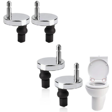 Set of 4 universal toilet seat brackets for toilet seats - Compatible with most standard toilet seats with automatic lowering system - Easy to install