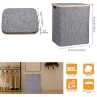 2 Pieces Felt Laundry Hamper Slim 60L Foldable Laundry Hamper - View #3