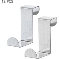 10 Pack Stainless Steel Over Door Hooks - Z-Shaped No-Mark Hooks For Bedroom, Bathroom, Kitchen, Closet Organizing