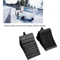 Masteelf 2pcs Heavy Duty Rubber Wheel Chocks For Car Parking Tire Stoppers For Slope Parking Anti Slip Vehicle Wheel Blocks Garage Trailer Home Use