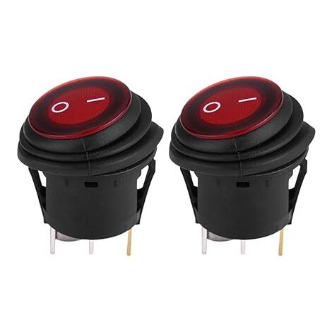 Iplusmile 2-poliger Wippschalter 15mm - Rund & Isoliert Für Auto & Boot