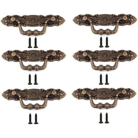 Produktbild von 10 Stück Vintage-Schmuckkasten-Verschlüsse – Bronze/Gold/Silber, Eisen, Mit Schrauben – Für Holzkisten, Weinkisten & Koffer – Retro, Stabil & Vielseitig