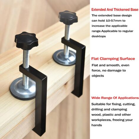 Schreibtisch-Trennwandklemmen – 4 Stück Verstellbare C-Klemmen Aus Aluminium – Passend Für Platten 0,67–1,85 Zoll – Rutschfest, Kratzfest – Für Homeoffice & Großraumbüro