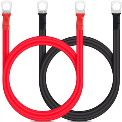 Batterieanschlusskabel – 8/6/4 AWG, 10–35 Mm², PVC, Verzinnte Kupferösen, M8, Für Wechselrichter & Reihenschaltung