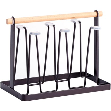 Égouttoir à Bouteille De Sport En Verre Avec Support De Séchage Pour 6 Tasses Avec Plateau
