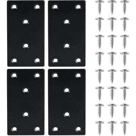 24 Pièces Équerres Plates Angle en L Equerre Fixation Plate Équerre Plate de Réparation