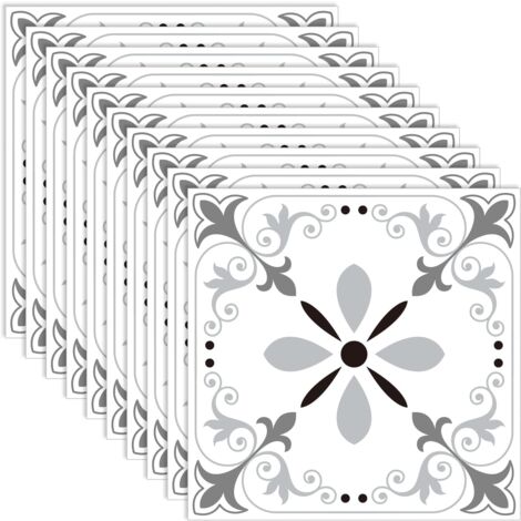 24 Stück Marokkanische Wandaufkleber 10x10cm - Vintage Quadrel Design PVC