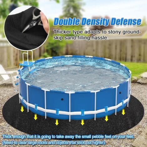 Lntyq Aufstellpoolmatte, Poolbodenmatte, runde Poolmatte für Streifen durch Perforation, Durchmesser 4,6 m