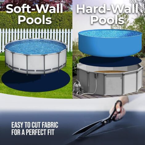 Lntyq Aufstellpoolmatte, Poolbodenmatte, runde Poolmatte für Streifen durch Perforation, Durchmesser 4,6 m