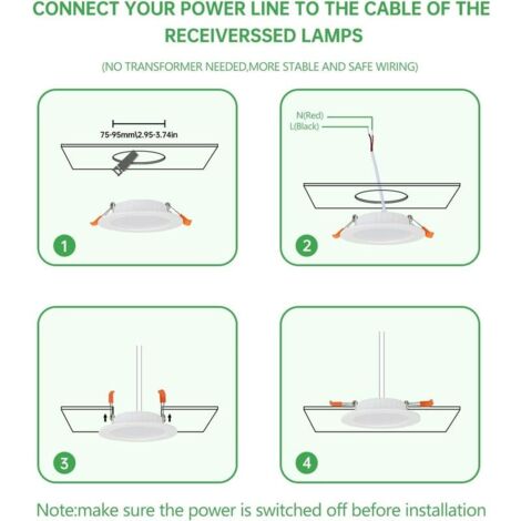 LED-Einbaustrahler, extra flach, 7 W entspricht 70 W Glühlampe, runde, ultraflache, kaltweiße 6000 K, 230 V Deckeneinbauleuchte, für Badezimmer, Küche, Wohnzimmer, Flur, 6er-Set [Energieklasse F