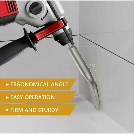 LaBlanc – SDS PLUS Fliesenmeißel, 165 mm x 75 mm, hochwertige Verbreiterungsserie, gemeißelter, gebogener Fliesenmeißel für Keramik und Bodenfliesen