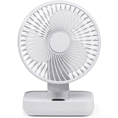 LaBlanc – Tragbarer USB-Tischventilator mit 4 Geschwindigkeiten und Oszillation, 4000 mAh, wiederaufladbar und USB-Kabel für Zuhause, Büro, Reisen, Camping
