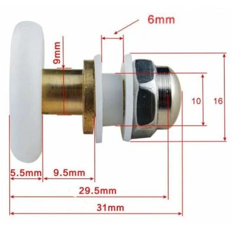 Schiebetür-Riemenscheibe Für Duschkabinen – Nylon Mit Kupferlager, Für 4-6mm Glas, Einfach Einstellbar