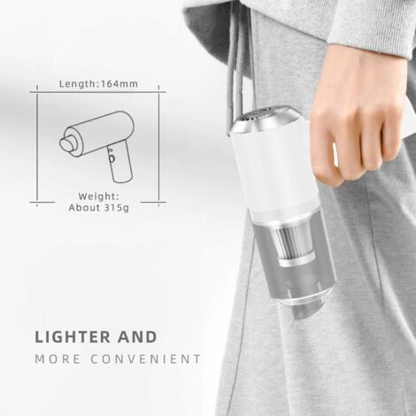 LaBlanc – Mini-Akku-Handstaubsauger, 6000 Pa 120 W, kleiner, leistungsstarker tragbarer Auto-Staubsauger für Auto, Küche, Weiß