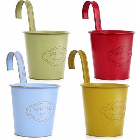 Metall-Blumentopf Zum Aufhängen 10er Set - Kleine Pflanzgefäße Für Balkon
