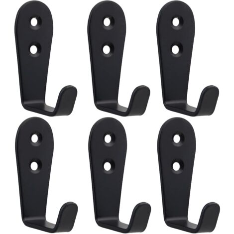 4 Stück Wandhaken Aus Edelstahl – 120 Mm Lang, Schwarz, Mit Schrauben, Für Küche, Bad, Flur