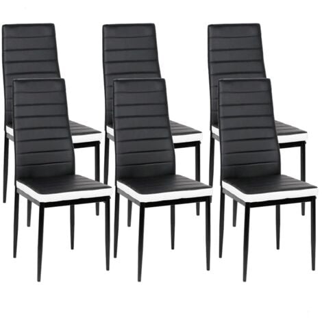 Lot de 6 Chaise Cuisine, Chaise de Salle à Manger, Dossier Haut de la Cuisine, Chaise de Salle à Manger Confortable et Durable - Blanc (6)
