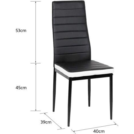 Lot de 6 Chaise Cuisine, Chaise de Salle à Manger, Dossier Haut de la Cuisine, Chaise de Salle à Manger Confortable et Durable - Blanc (6)