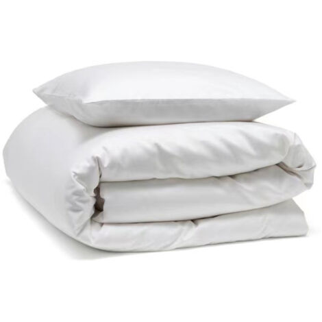 Iztoss – Couette blanche 140 x 200 cm avec oreiller 60 x 60 cm – Fibres de soja – Confort optimal pour lit une place – Lavable en machine