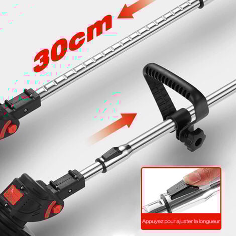 Coupe-bordure sans Fil, 3-in-1 Coupe-bordure à batterie avec 3 Types de Lames, avec Batterie 21V et Chargeur, Outillage de Jardin Motorisé Réglable en Hauteur