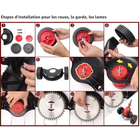 Coupe-bordure sans Fil, 3-in-1 Coupe-bordure à batterie avec 3 Types de Lames, avec Batterie 21V et Chargeur, Outillage de Jardin Motorisé Réglable en Hauteur