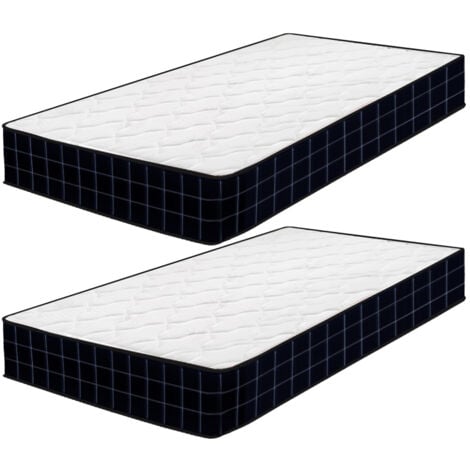 Matelas Lot de 2 - 80x200cm - Épaisseur 15 cm - Matelas Mousse pour Lit d'Adulte et d'enfant - Zones de Confort Mousse Adaptative (Deux Matelas)