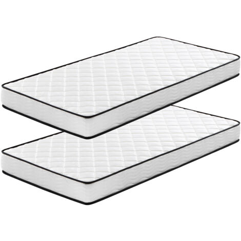 Iztoss – Lot de 2 matelas 90x200cm – Épaisseur 16 cm – Mousse à mémoire de forme haute densité – 7 zones de confort – Emballage sous vide