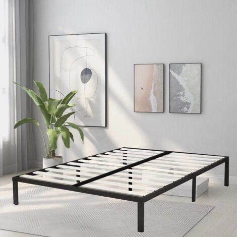Sommier 140x190cm avec 7 Pieds - Sommiers à Lattes en Bois - Cadre de Lit - 2x14 Lattes