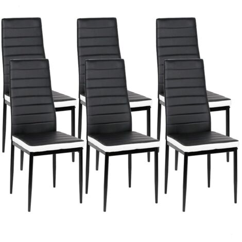 Lot de 6 Chaises de cuisine confortables et durables IZTOSS - Dossier haut - Salle à manger - Blanc