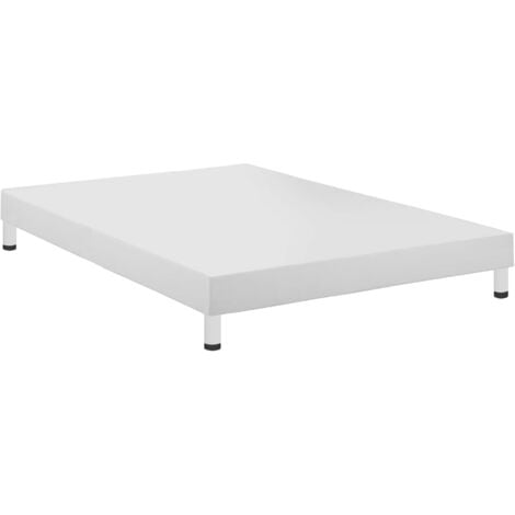 Sommier Tapissier 140x190 cm avec 5 Pieds - Cadre de Lit pour deux places - Sommiers à Lattes en Bois