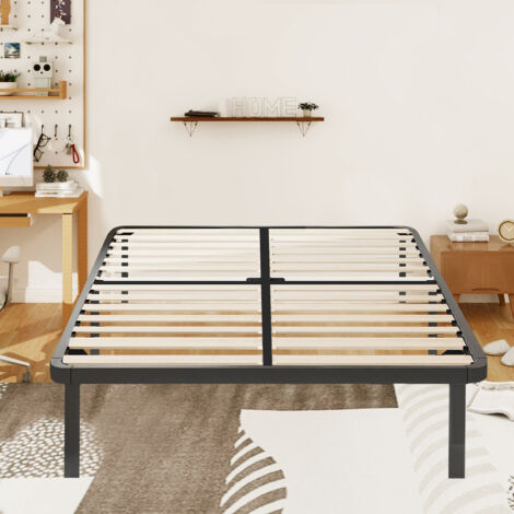Bolli – Sommier tapissier 140x200cm – 7 lattes en bois massif – Cadre de lit robuste avec pieds renforcés – Installation rapide en 30 minutes