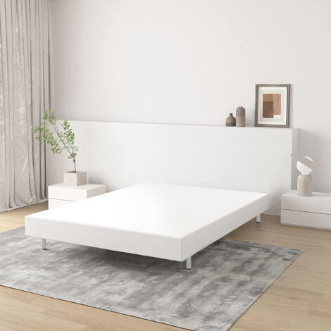 Bolli – Sommier tapissier 140x190cm – Cadre à lattes en bois massif – Ultra stabilité avec jambe renforcée – Installation rapide en 30 minutes
