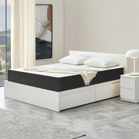 Bolli – Matelas mousse 140x190 – Épaisseur 16cm – Confort mi-ferme – Housse 100% polyester anti-acarien – Mousse à mémoire de forme haute densité
