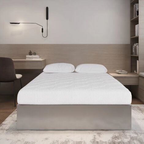 Bolli – Matelas mousse à mémoire de forme 140x190 cm – Épaisseur 15 cm – Confort mi-ferme – Housse hypoallergénique – Anti-acarien et anti-bactérien