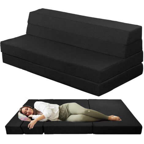 Iztoss – Matelas pliable 135x190x12 cm – Futon 2 en 1 lavable en machine – Housse 100% polyester – Matelas d'invités et tapis de jeu