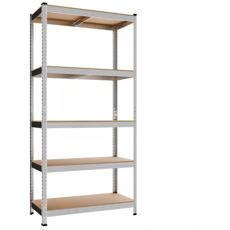 Iztoss – Rayonnage 5 niveaux – Étagères de rangement 40 x 90 x 180 cm – Acier galvanisé – Charge maximale 875 kg – Montage sans vis