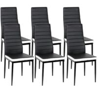 Lot de 6 Chaises de cuisine confortables et durables IZTOSS - Dossier haut - Salle à manger - Blanc