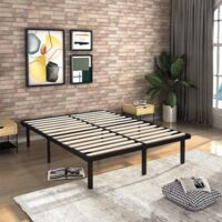 Iztoss – Sommier 160x200cm à lattes en bois massif – Épaisseur 28cm – 9 pieds – Ultra stabilité et soutien renforcé – Installation rapide en 30 minutes