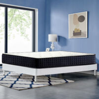 Bolli – Ensemble sommier tapissier et matelas 140x190 – Matelas mémoire de forme 27cm – Sommier robuste en bois – Livraison rapide en France