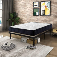 Bolli – Lit 160x200 – Ensemble sommier et matelas – Matelas 160x200x27cm en mousse mémoire – Sommier robuste avec lattes en bois massif