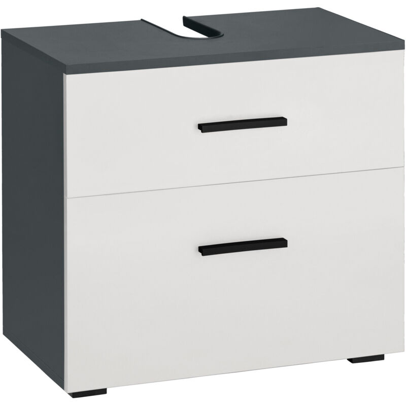 LOMAZOO meuble de salle de bain Monaco noir mat - lavabo noir -100cm