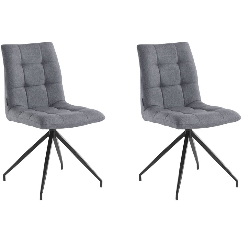Lot De 2 Chaises De Salle à Manger Rembourrées Simili PU Anthracite - Moderne - À Assembler