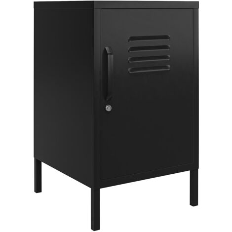Mission District Table d'appoint avec 1 porte en métal noir (1/5)