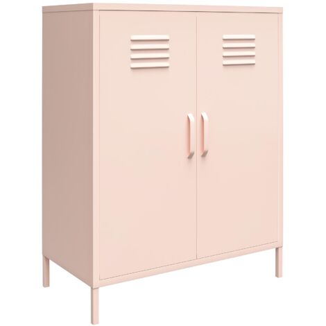 Mission District Armoire avec 2 portes en métal rose (1/5)