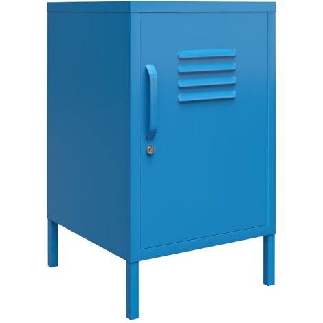 Cache Table basse avec 1 porte en métal bleu (1/5)