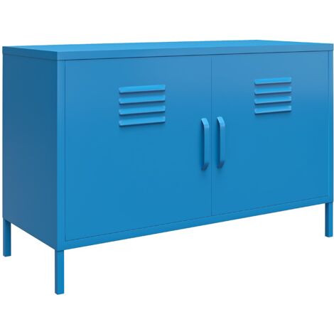 Cache Armoire à 2 portes en métal bleu (1/5)